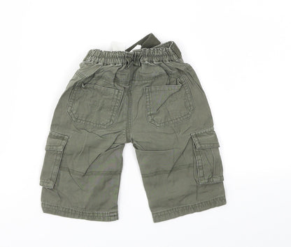 M Boys Green   Cargo Trousers Size 3-6 Months