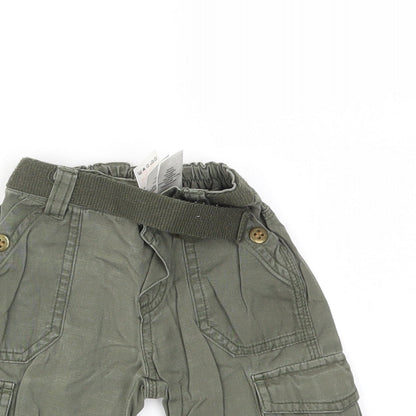 M Boys Green   Cargo Trousers Size 3-6 Months