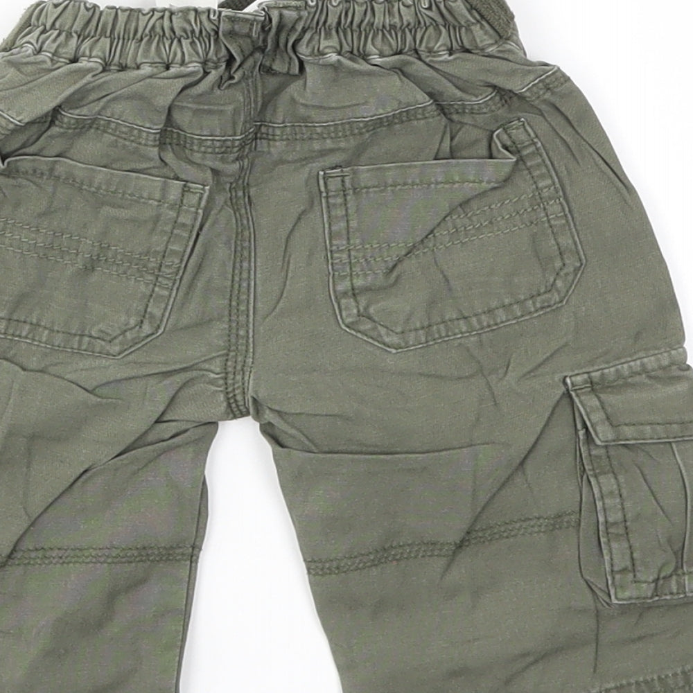 M Boys Green   Cargo Trousers Size 3-6 Months