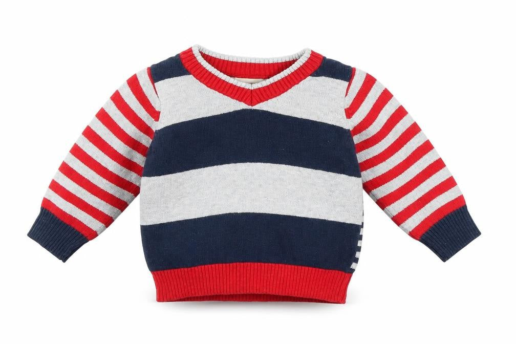 BHS Boys Multicoloured Striped  Pullover Jumper Size 3-6 Months