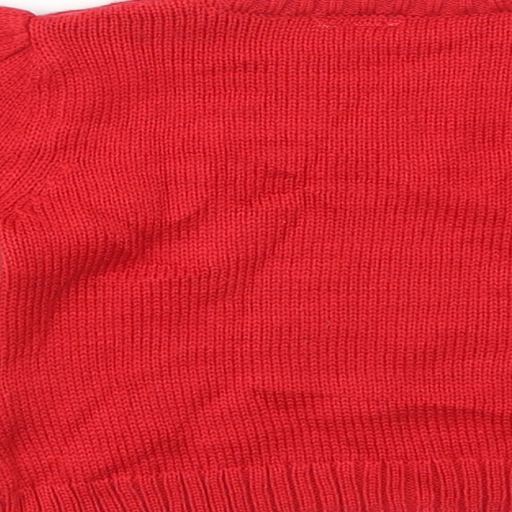 F&F Girls Red Animal Print  Pullover Jumper Size 3-6 Months