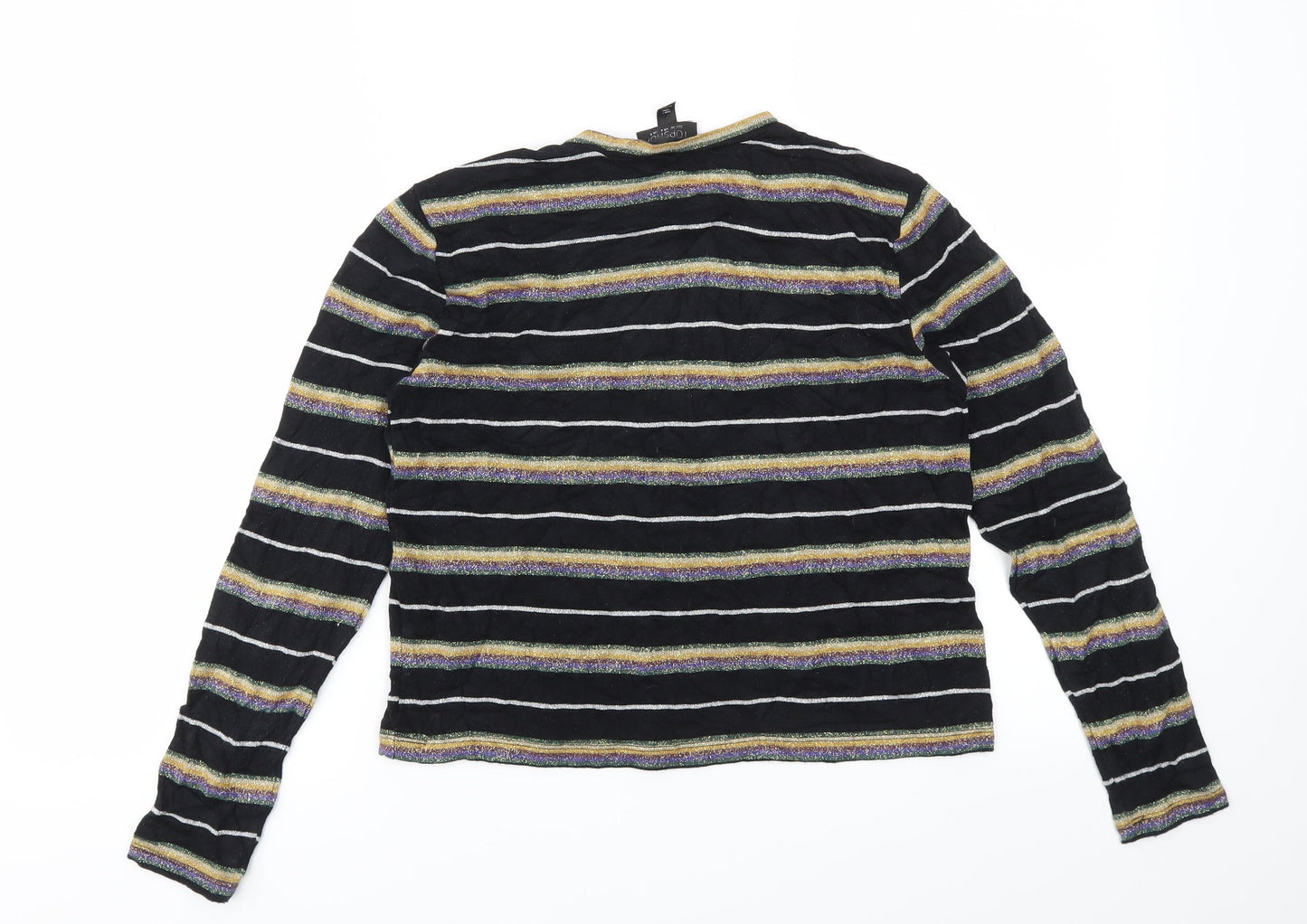 Topshop Womens Multicoloured Striped  Basic T-Shirt Size 8