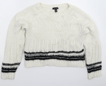 Womens UK Size L New Look White Pullover Jumper