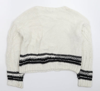 Womens UK Size L New Look White Pullover Jumper