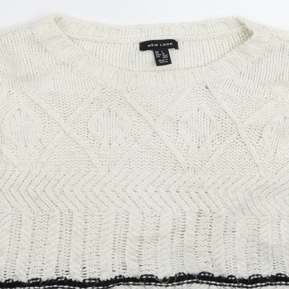 Womens UK Size L New Look White Pullover Jumper