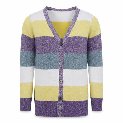 John Lewis Girls Multicoloured Striped Knit Pullover Jumper Size 8 Years