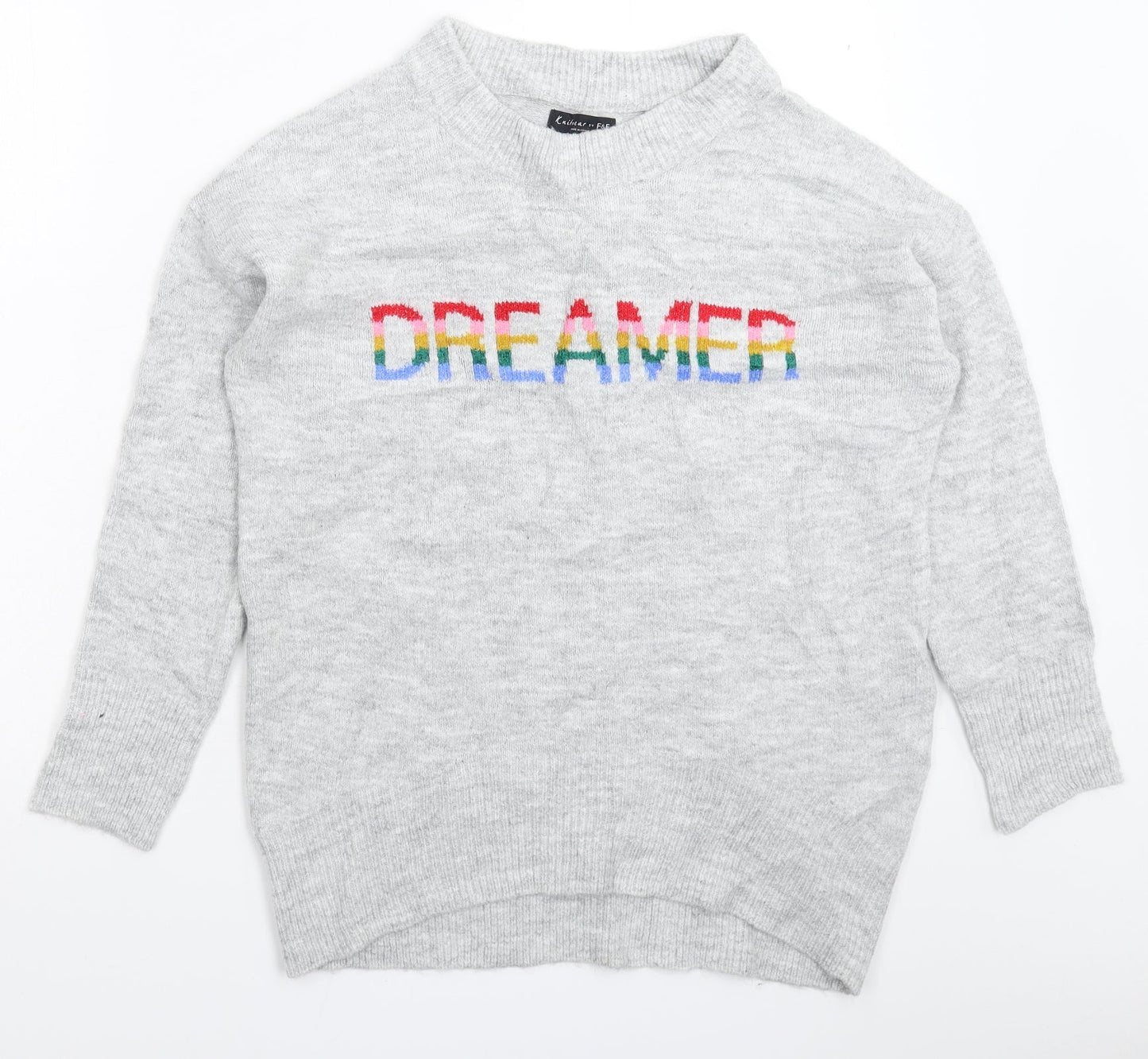 F&F Womens Grey  Knit Pullover Jumper Size 10