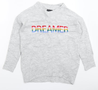 F&F Womens Grey  Knit Pullover Jumper Size 10