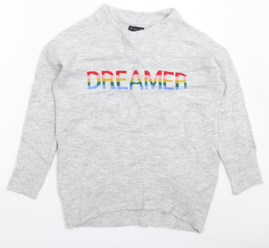 F&F Womens Grey  Knit Pullover Jumper Size 10