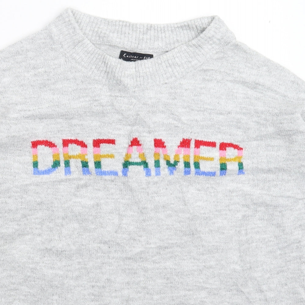 F&F Womens Grey  Knit Pullover Jumper Size 10