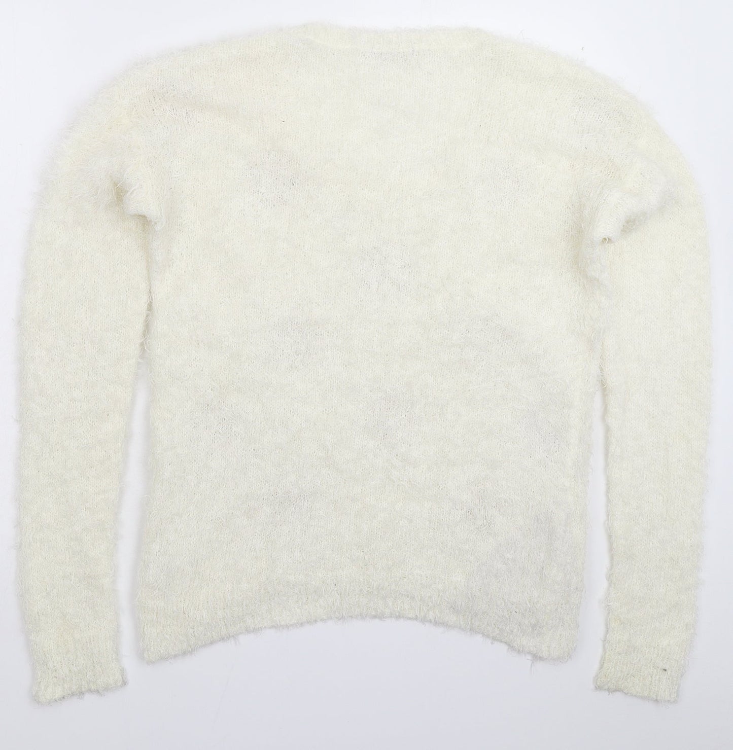 TU Womens White  Knit Pullover Jumper Size 12