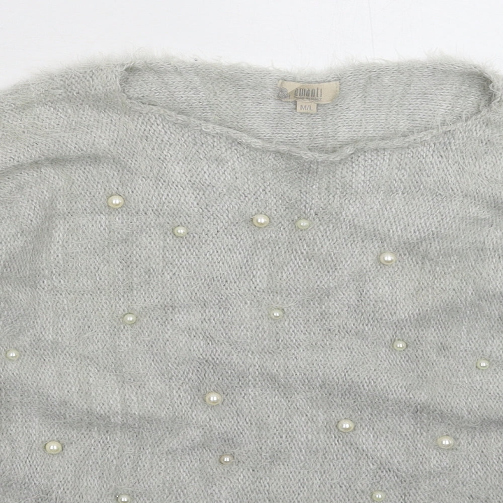 Womens UK Size L Amanti Grey Pullover Jumper