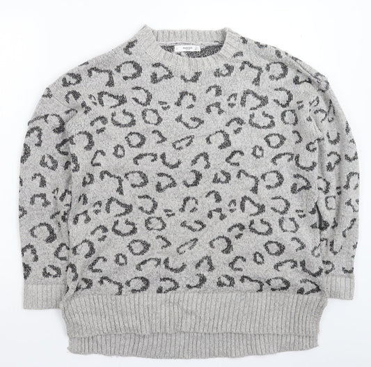 Womens UK Size S Mango Grey Pullover Jumper