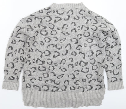 Womens UK Size S Mango Grey Pullover Jumper