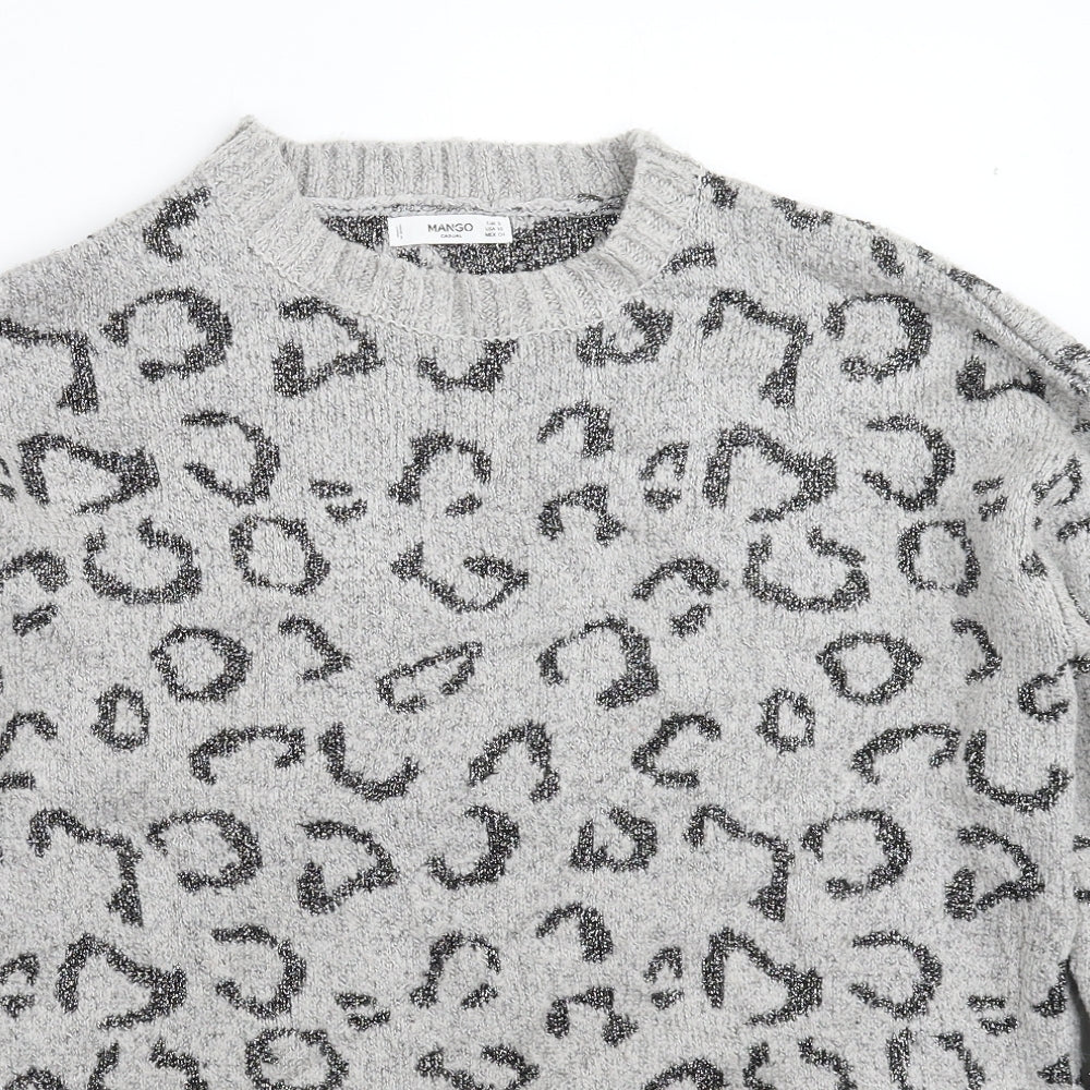 Womens UK Size S Mango Grey Pullover Jumper