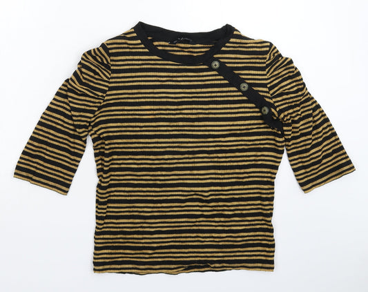 F&F Womens Beige Striped  Pullover Jumper Size 16