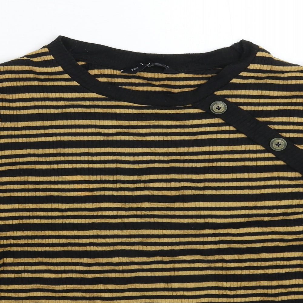 F&F Womens Beige Striped  Pullover Jumper Size 16