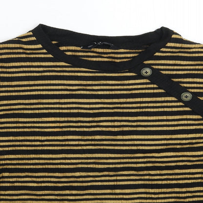 F&F Womens Beige Striped  Pullover Jumper Size 16