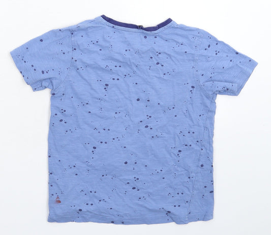 George Boys Blue Spotted  Basic T-Shirt Size 7-8 Years