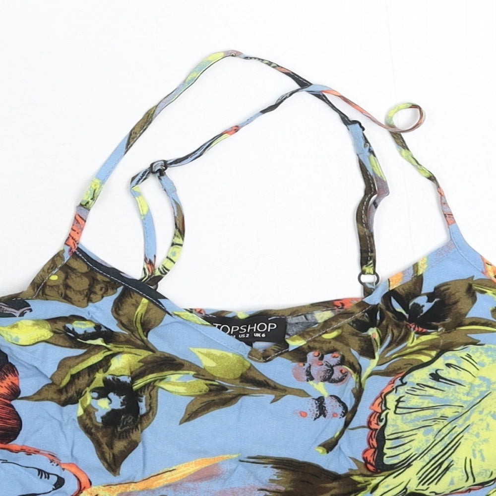 Womens UK Size 6 Topshop Multicoloured Basic Tank