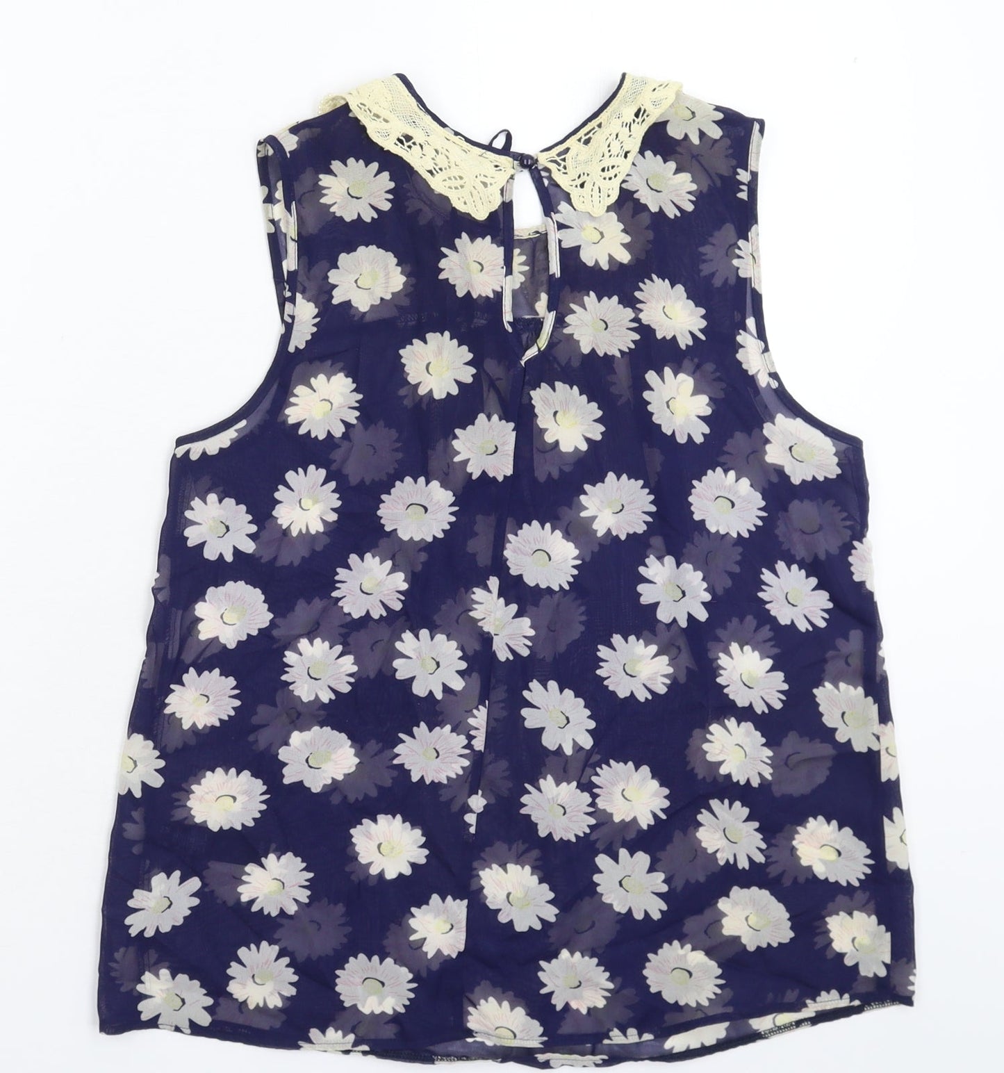 George Womens Blue Floral  Basic Tank Size 8