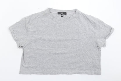 Womens UK Size 12 Missguided Grey Basic T-Shirt