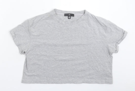 Womens UK Size 12 Missguided Grey Basic T-Shirt