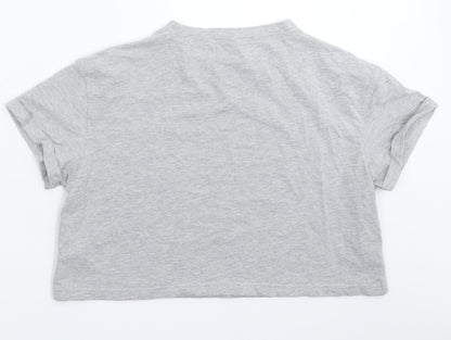 Womens UK Size 12 Missguided Grey Basic T-Shirt