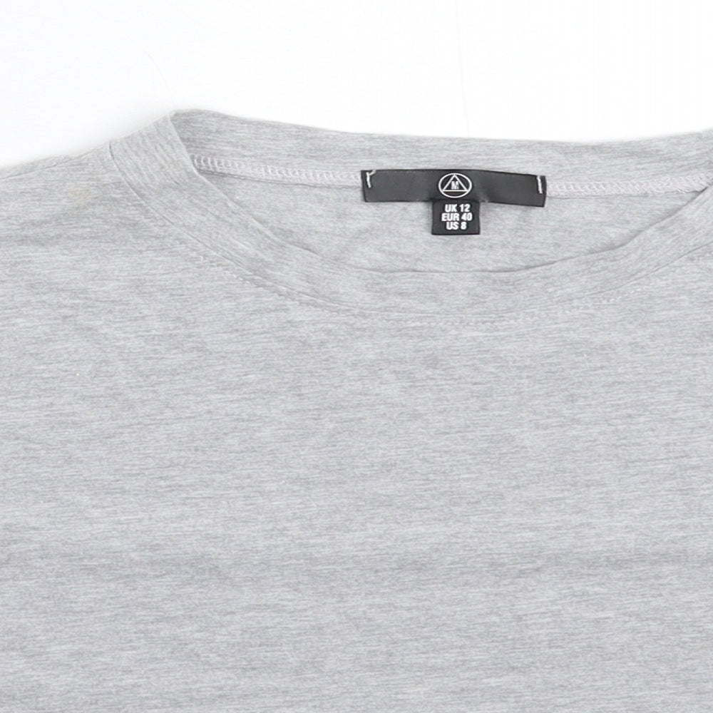 Womens UK Size 12 Missguided Grey Basic T-Shirt