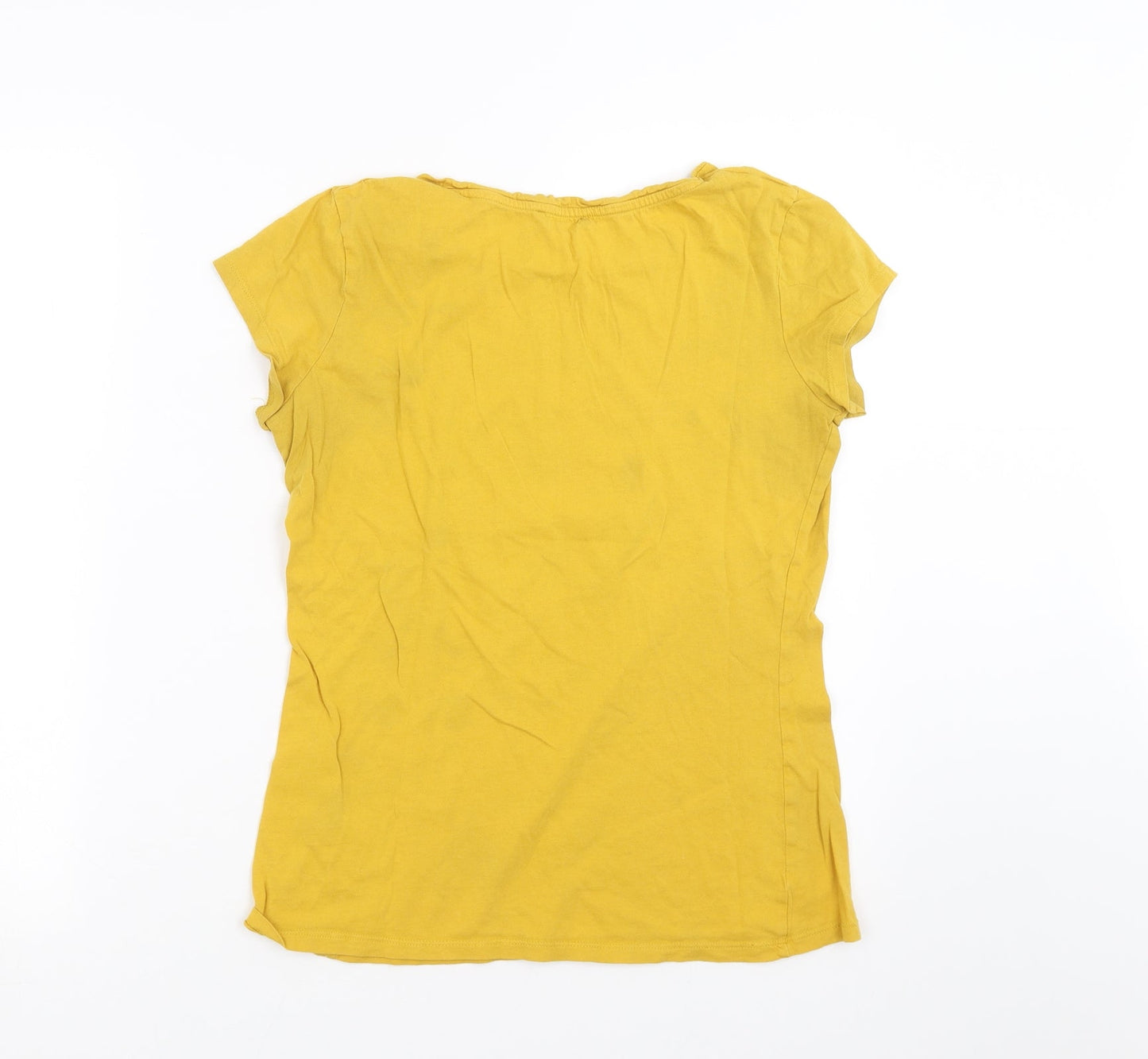 Womens UK Size XL Terranova Yellow Basic T-Shirt