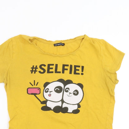 Womens UK Size XL Terranova Yellow Basic T-Shirt