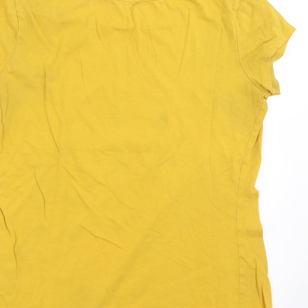 Womens UK Size XL Terranova Yellow Basic T-Shirt