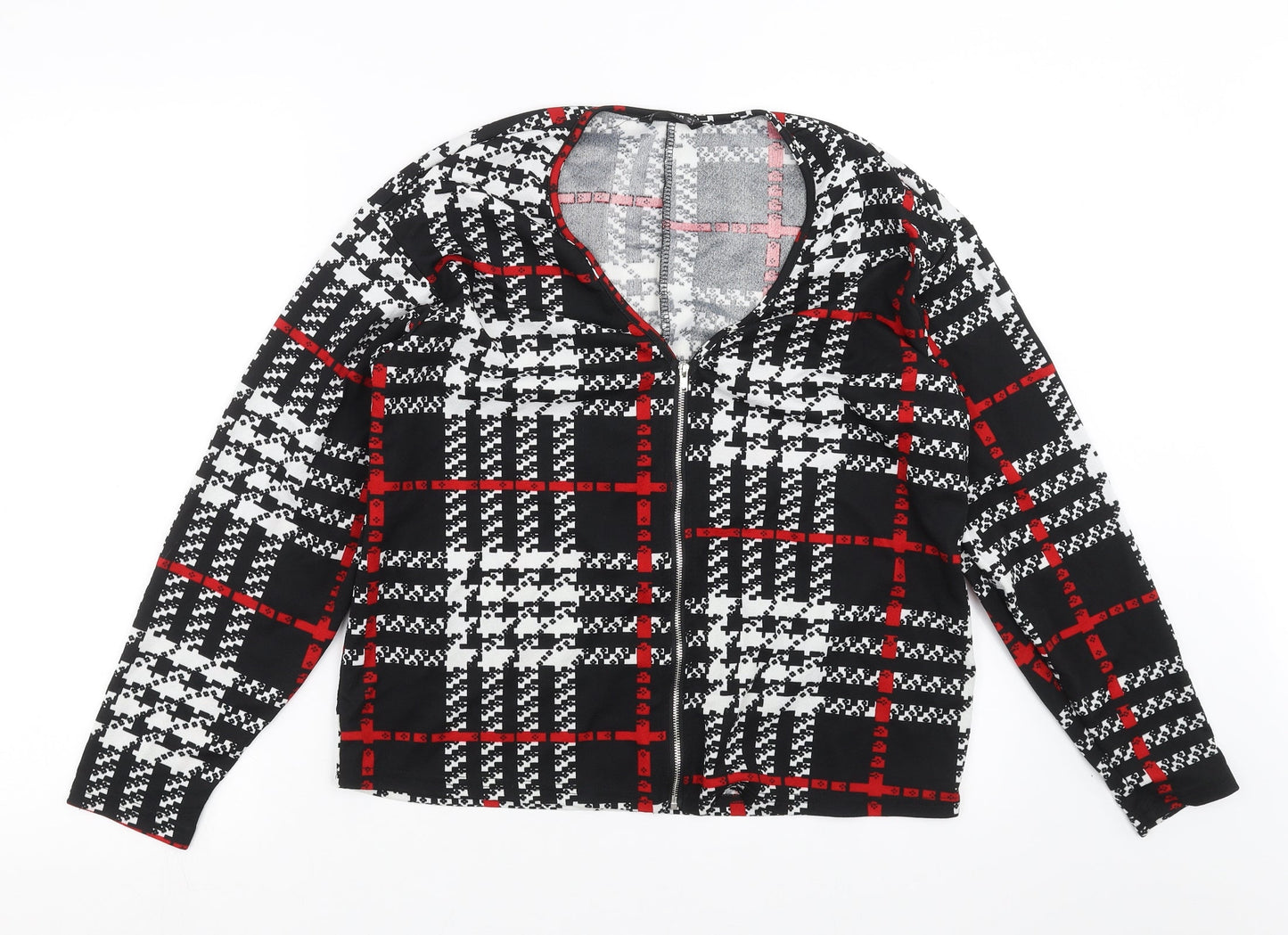 SheIn Womens Black Check  Basic Blouse Size S