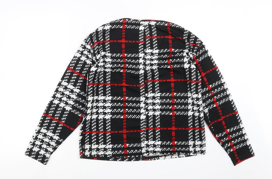 SheIn Womens Black Check  Basic Blouse Size S