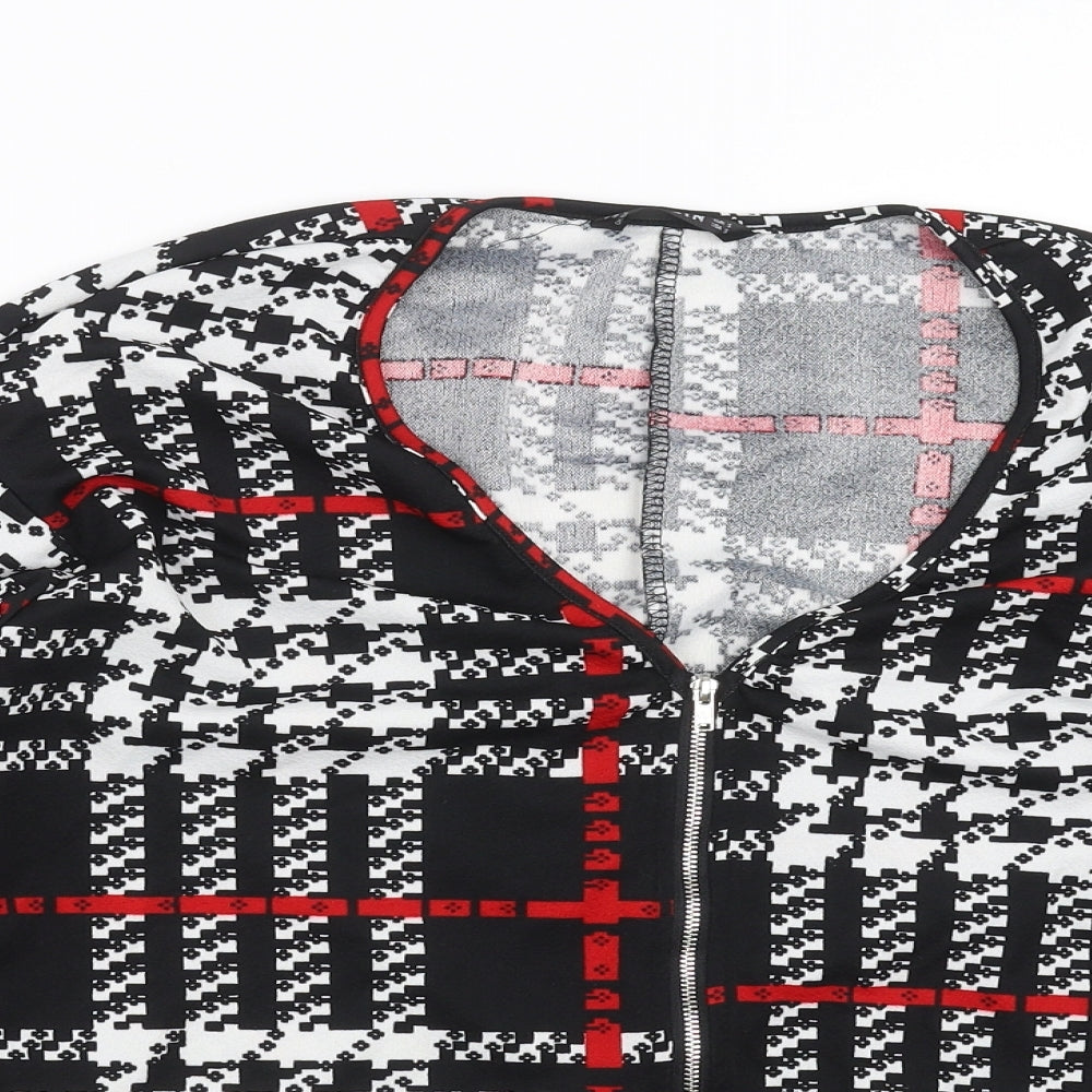 SheIn Womens Black Check  Basic Blouse Size S