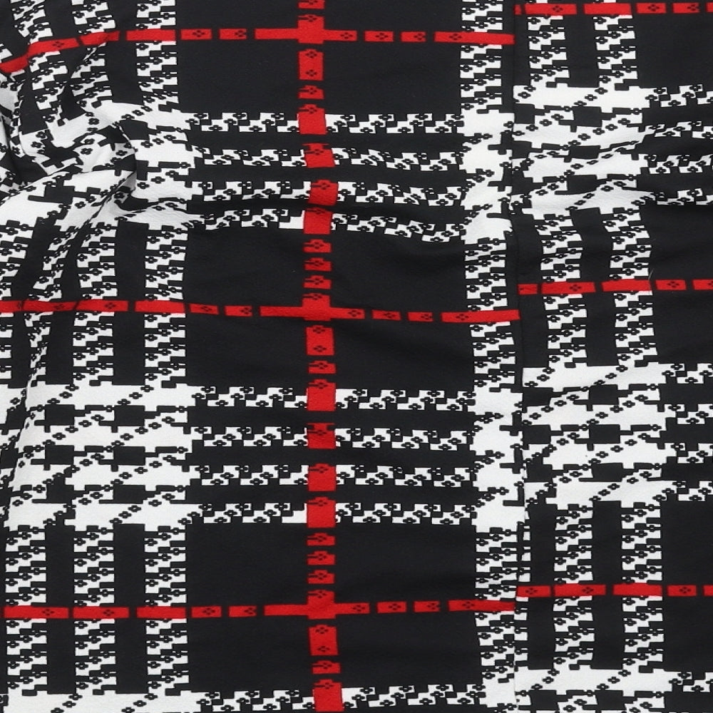 SheIn Womens Black Check  Basic Blouse Size S