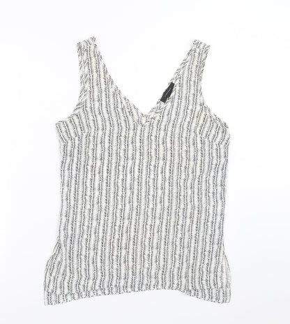 Primark Womens White Geometric  Basic Blouse Size 10