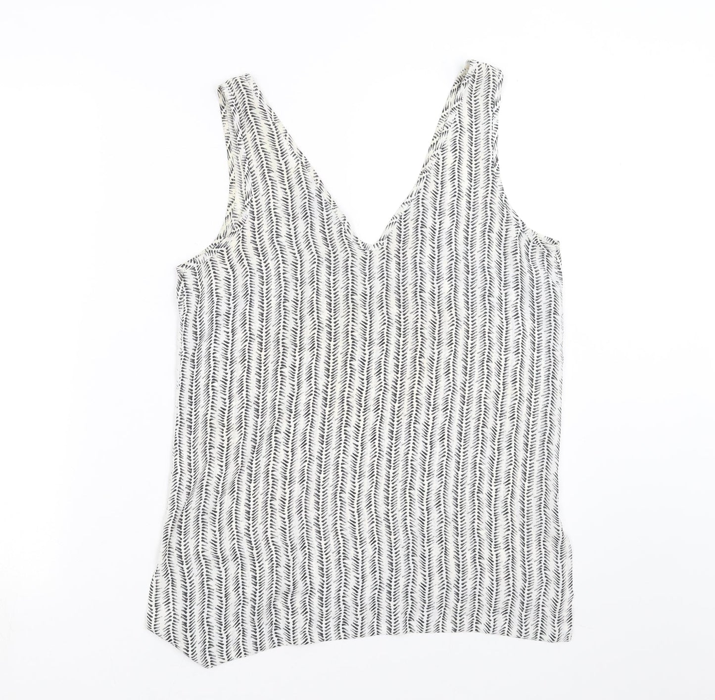 Primark Womens White Geometric  Basic Blouse Size 10