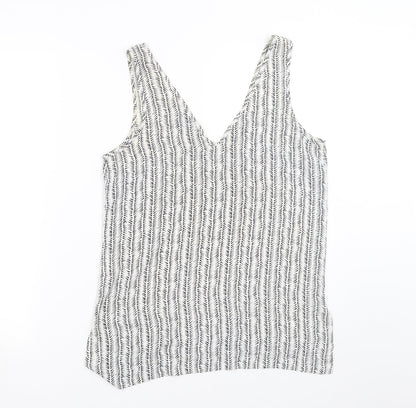 Primark Womens White Geometric  Basic Blouse Size 10