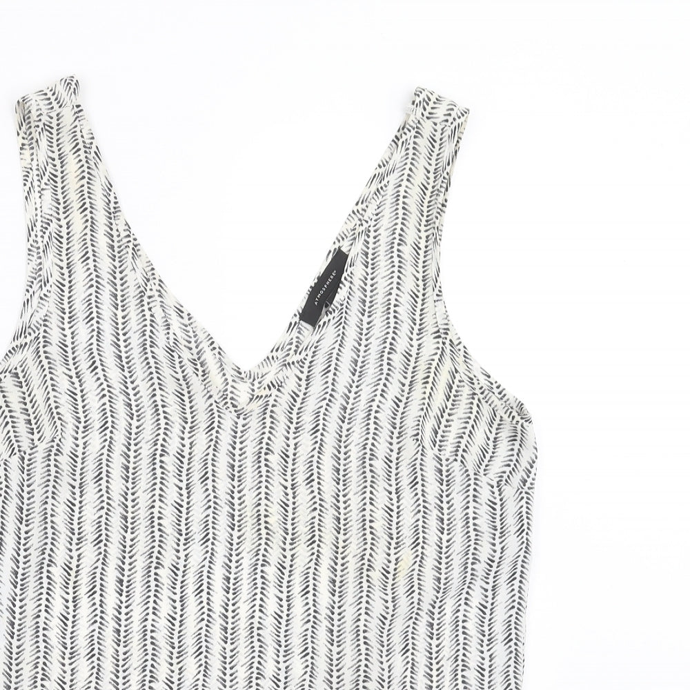 Primark Womens White Geometric  Basic Blouse Size 10