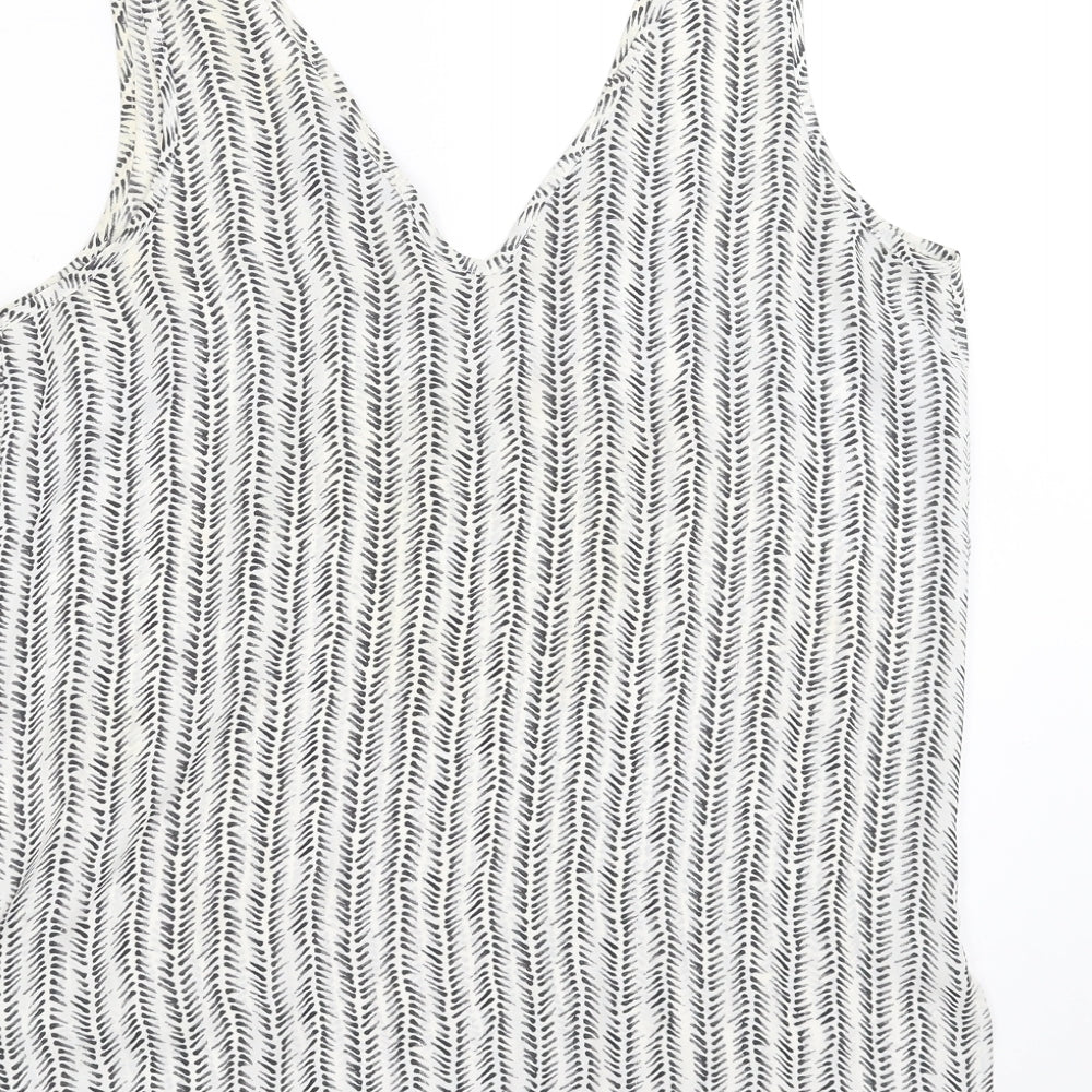 Primark Womens White Geometric  Basic Blouse Size 10