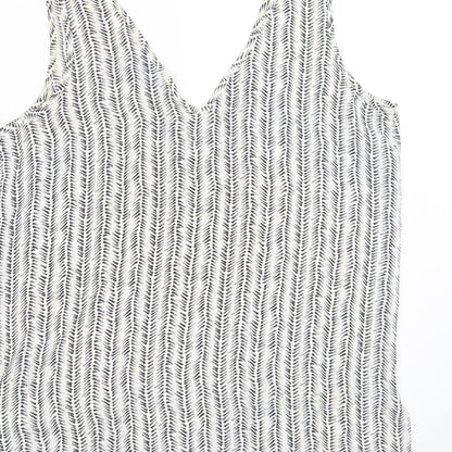 Primark Womens White Geometric  Basic Blouse Size 10