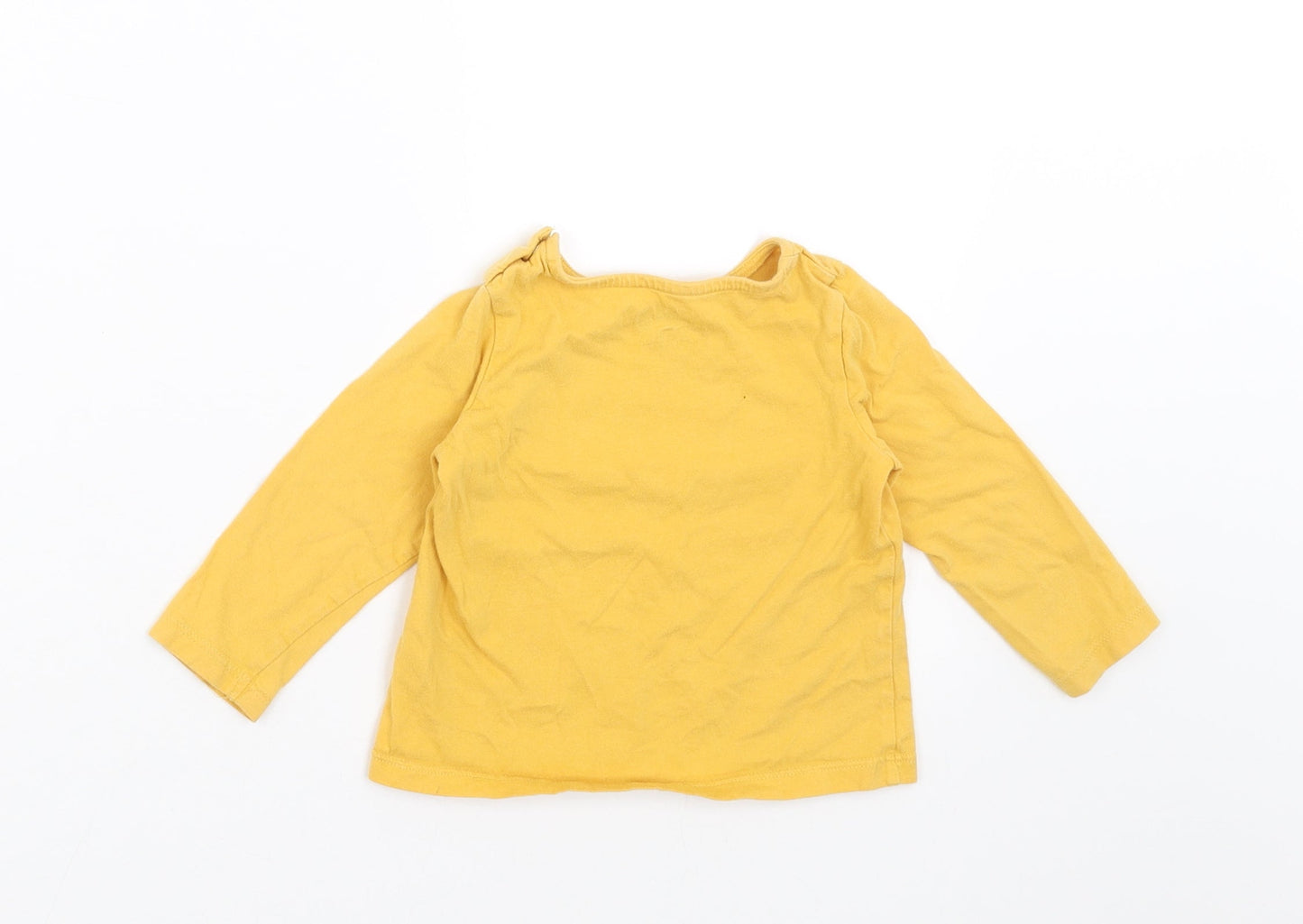 F&F Girls Yellow   Basic T-Shirt Size 6-9 Months  - HUG ME