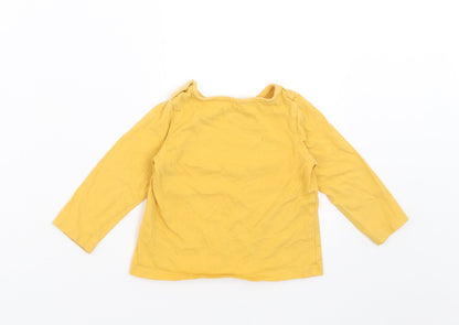 F&F Girls Yellow   Basic T-Shirt Size 6-9 Months  - HUG ME