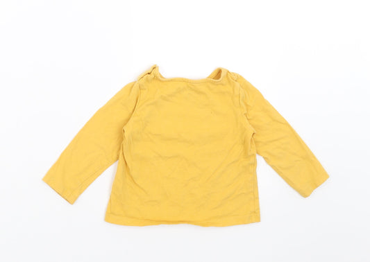 F&F Girls Yellow   Basic T-Shirt Size 6-9 Months  - HUG ME