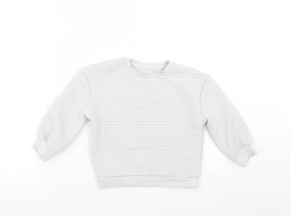 Matalan Boys Grey Check  Pullover Sweatshirt Size 3-4 Years