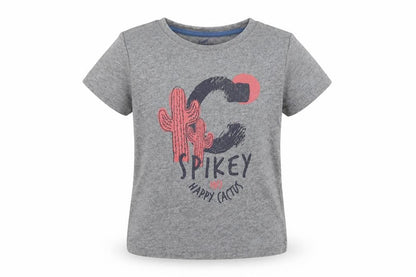 Lupilu Girls Grey   Basic T-Shirt Size 5-6 Years  - cactus