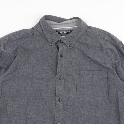 Mens UK Size XL Maine New England Blue  Button-Up Long Sleeve Casual Shirt