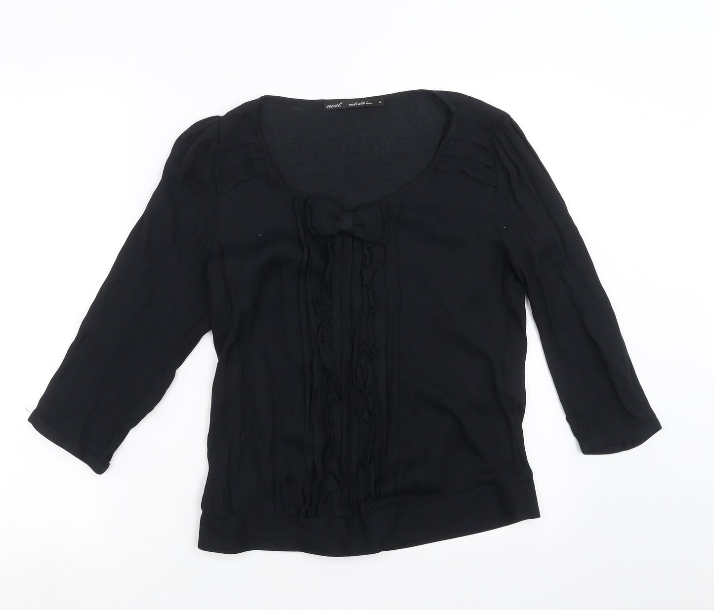 Womens UK Size 6 NEXT Black Basic Blouse
