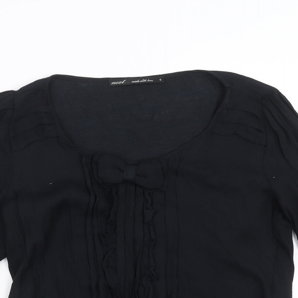 Womens UK Size 6 NEXT Black Basic Blouse
